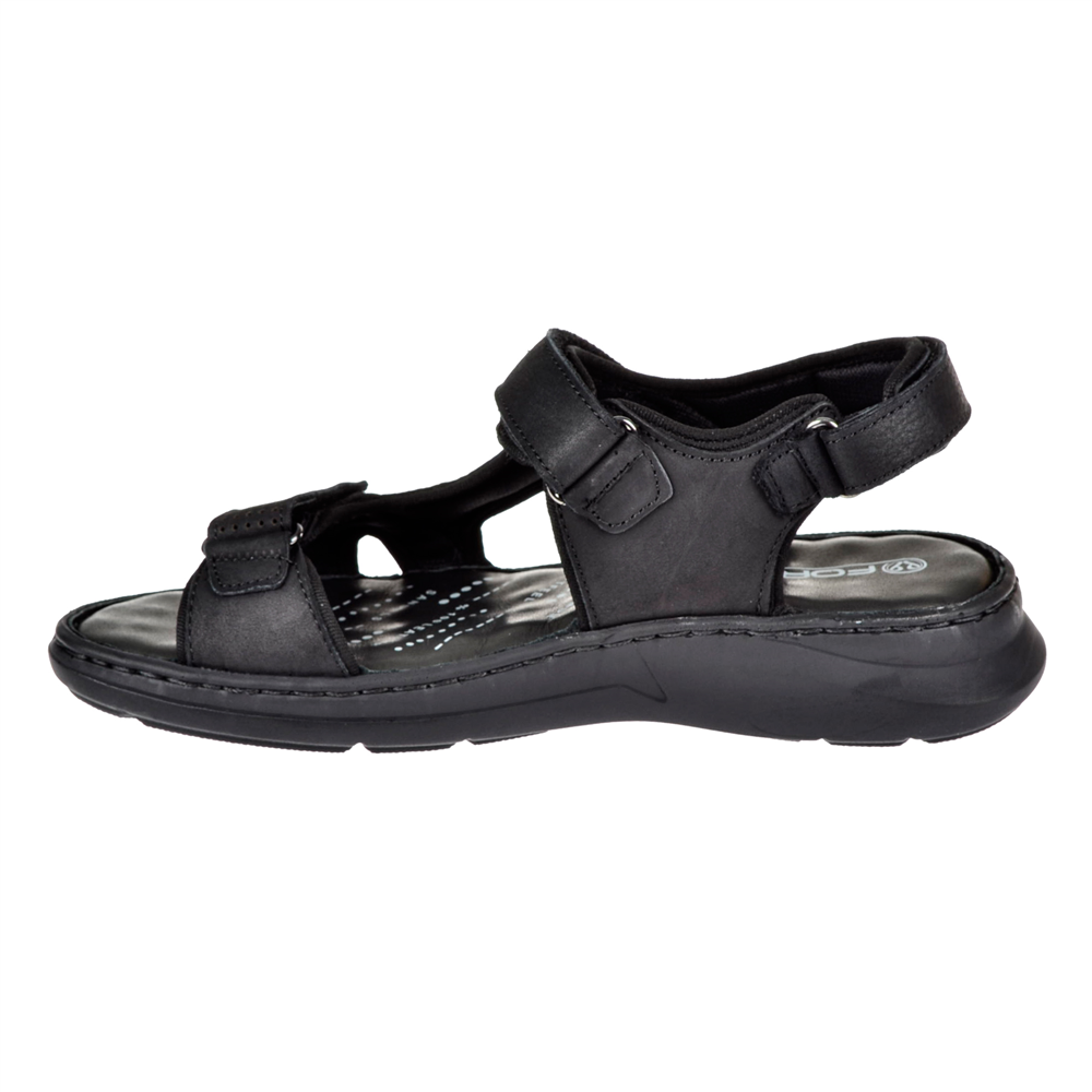 Forelli Hakiki Deri Comfort Cırtlı Erkek Sandalet FOR-40526 SİYAH NUBUK