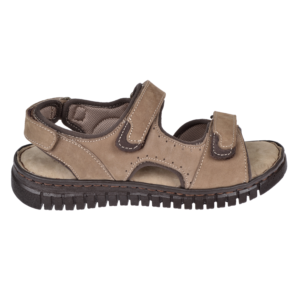 Forelli Hakiki Deri Comfort Cırtlı Kadın Sandalet ARYA FOR-38506 KUM NUBUK