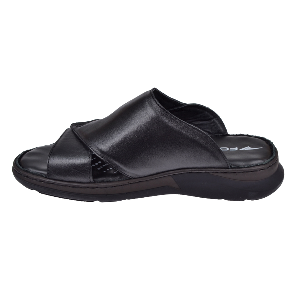Forelli Hakiki Deri Comfort Erkek Terlik FOR-TUNA SİYAH