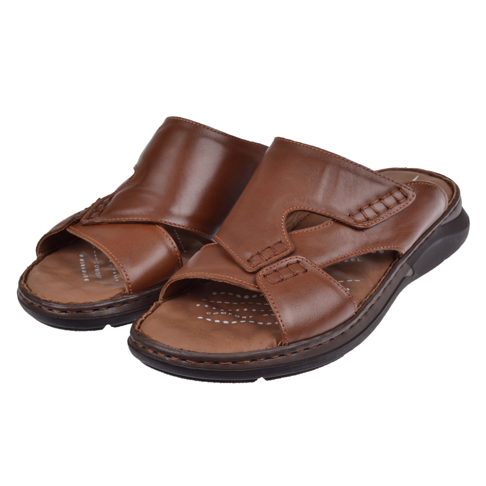 Forelli Hakiki Deri Comfort Erkek Terlik FOR-TUNA TABA
