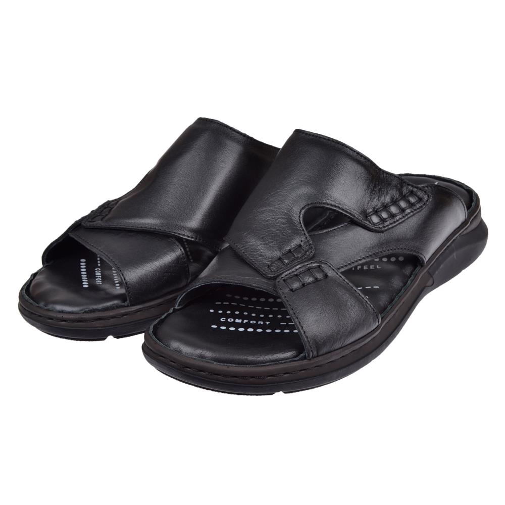 Forelli Hakiki Deri Comfort Erkek Terlik FOR-TUNA   SİYAH
