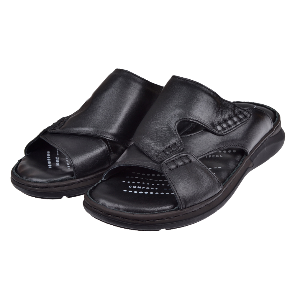Forelli Hakiki Deri Comfort Erkek Terlik FOR-TUNA SİYAH