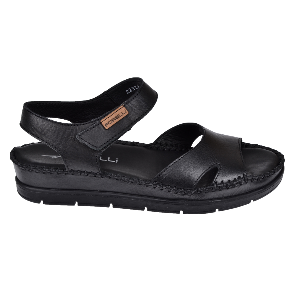 Forelli Hakiki Deri Comfort Kadın Sandalet FOR-AYANA SİYAH
