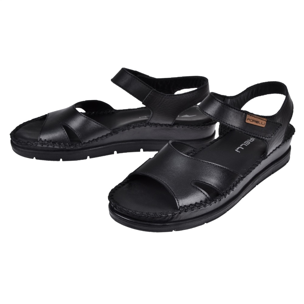 Forelli Hakiki Deri Comfort Kadın Sandalet FOR-AYANA SİYAH