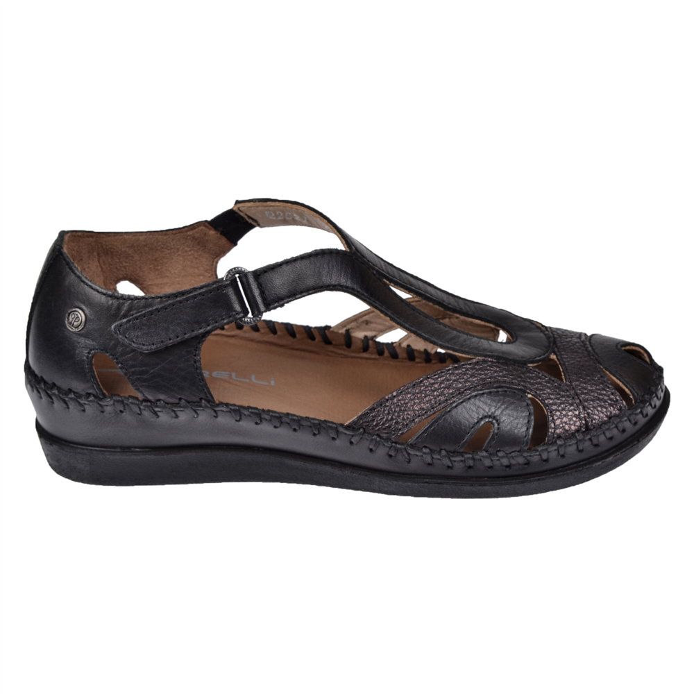 Forelli Hakiki Deri Comfort Kadın Sandalet FOR-22521   SİYAH BASKI