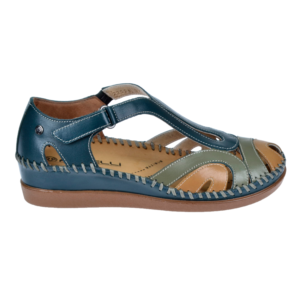 Forelli Hakiki Deri Comfort Kadın Sandalet FOR-22521 KOT MAVİ