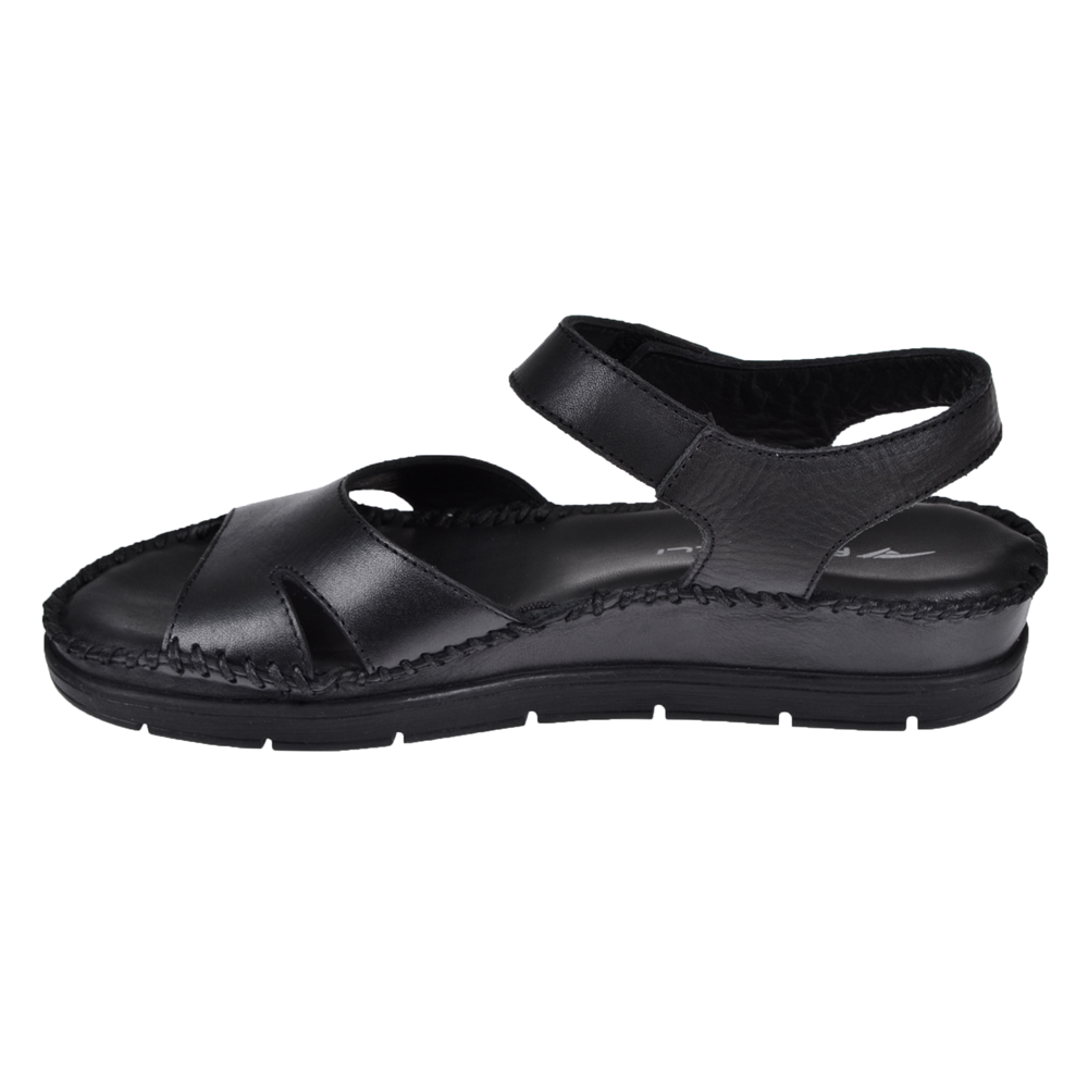 Forelli Hakiki Deri Comfort Kadın Sandalet FOR-AYANA SİYAH