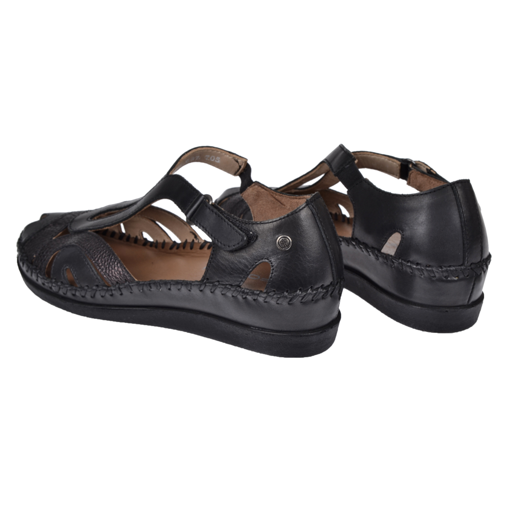 Forelli Hakiki Deri Comfort Kadın Sandalet FOR-22521   SİYAH BASKI