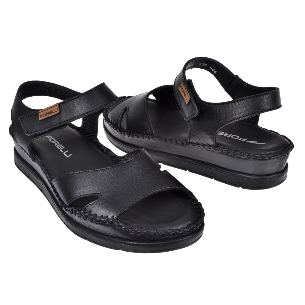 Forelli Hakiki Deri Comfort Kadın Sandalet FOR-AYANA SİYAH