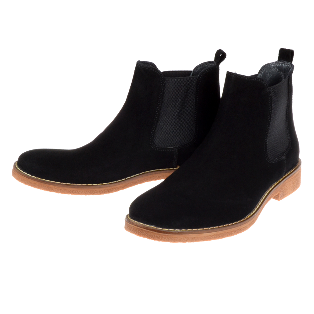 Friendly Hakiki Deri Günlük Erkek Bot Z-15 SİYAH SÜET