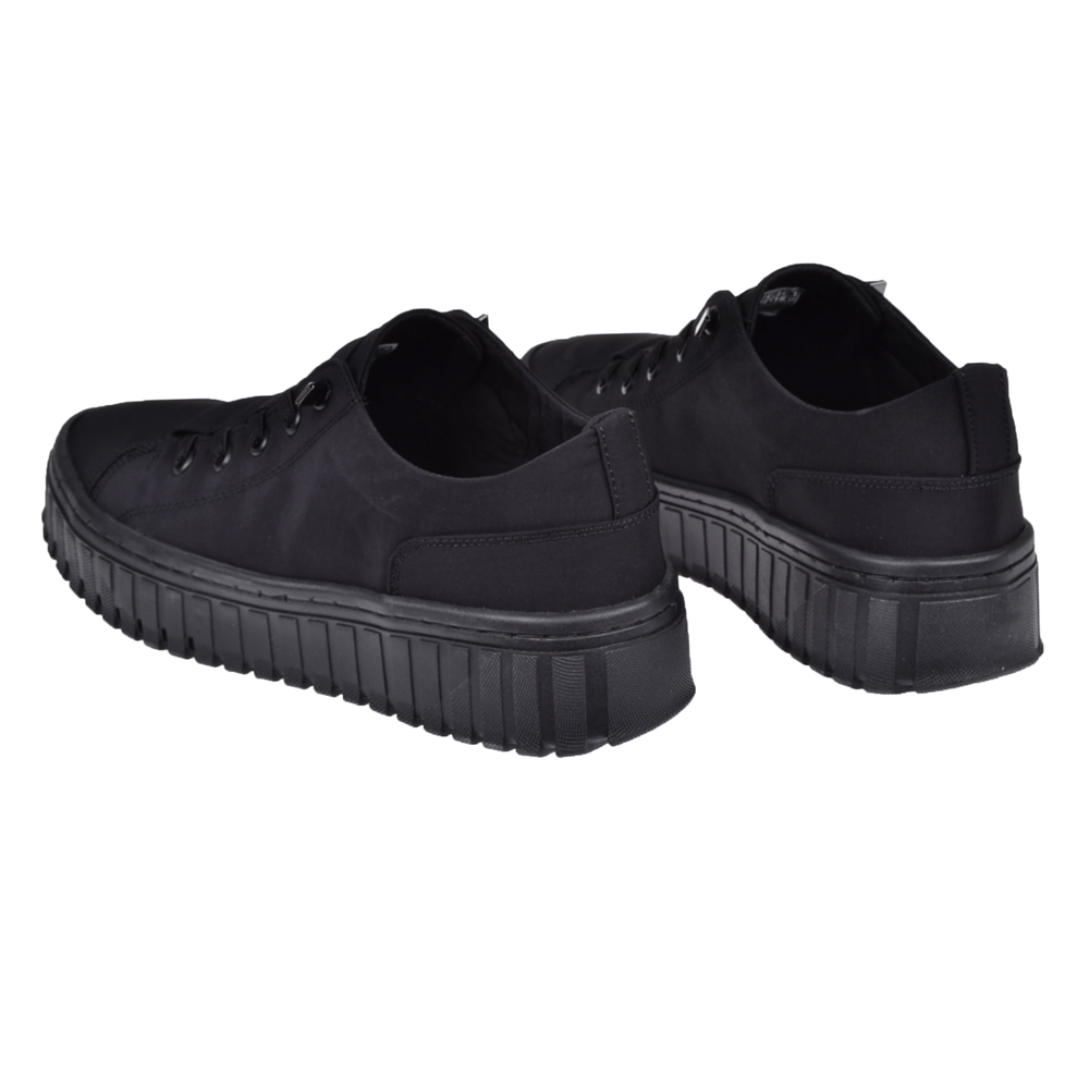 Gamelu Kalın Taban Kadın Spor Ayakkabı Sneaker EK-CANVAS-Z SİYAH