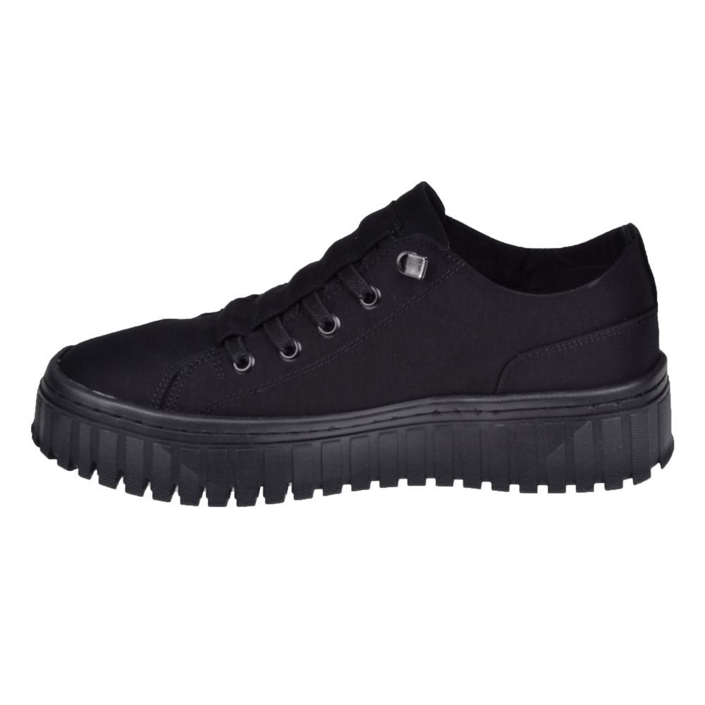 Gamelu Kalın Taban Kadın Spor Ayakkabı Sneaker EK-CANVAS-Z SİYAH