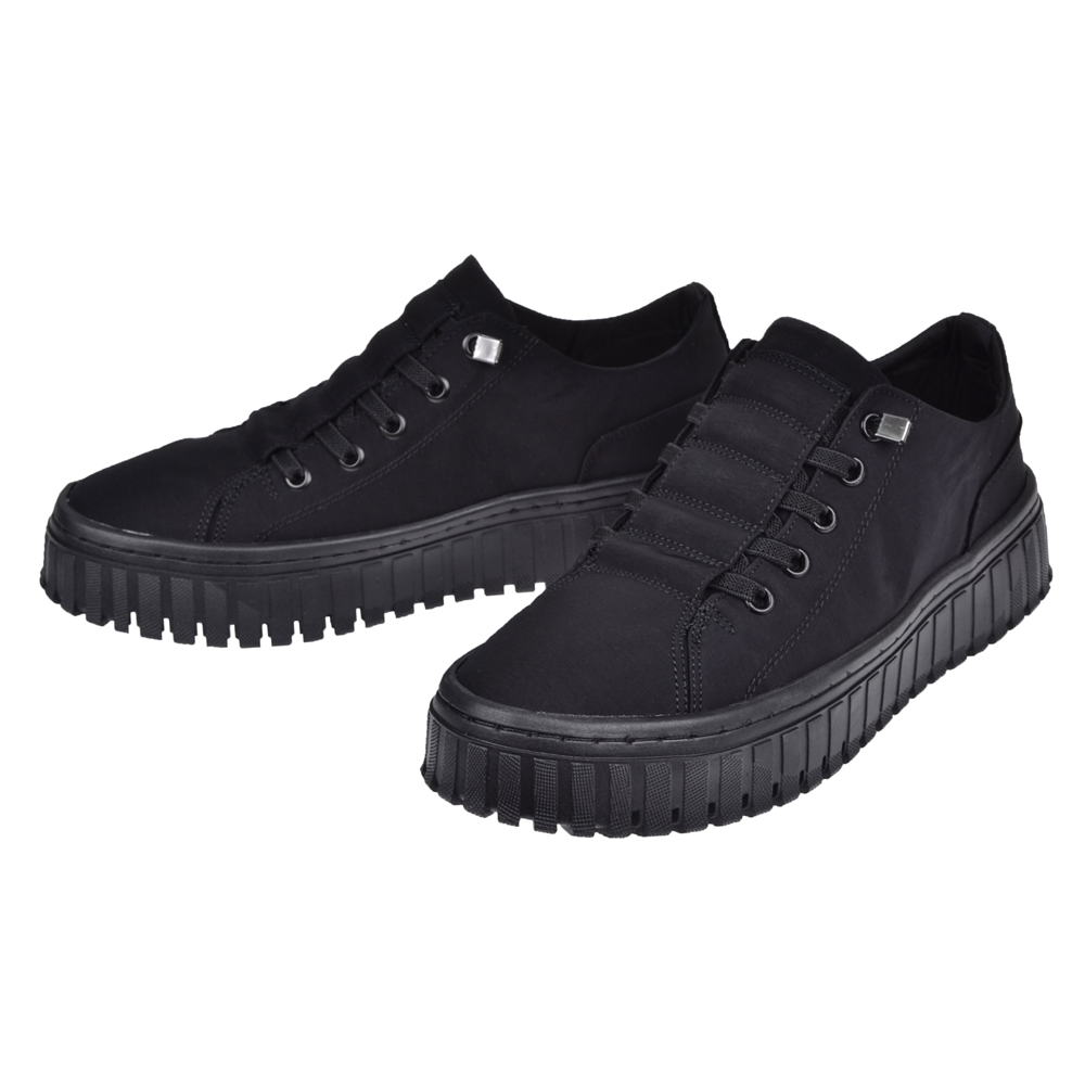 Gamelu Kalın Taban Kadın Spor Ayakkabı Sneaker EK-CANVAS-Z SİYAH