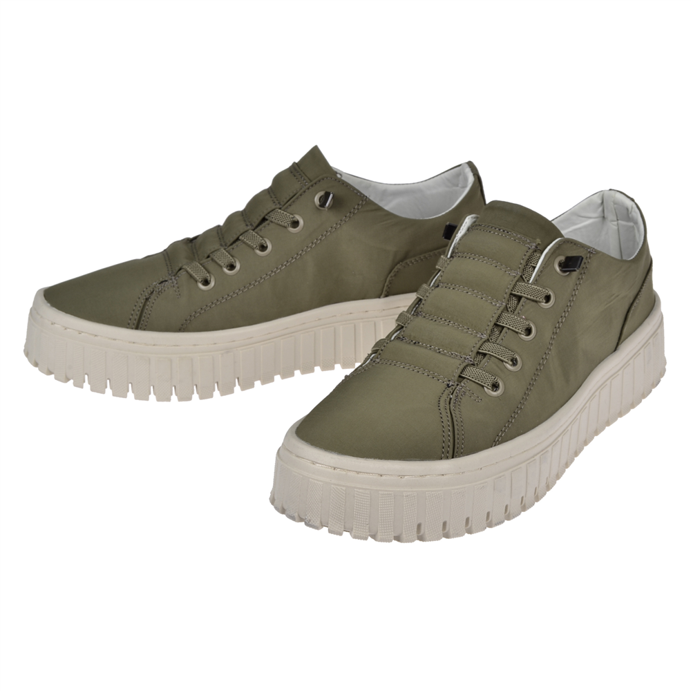 Gamelu Kalın Taban Kadın Spor Ayakkabı Sneaker EK-CANVAS-Z HAKİ