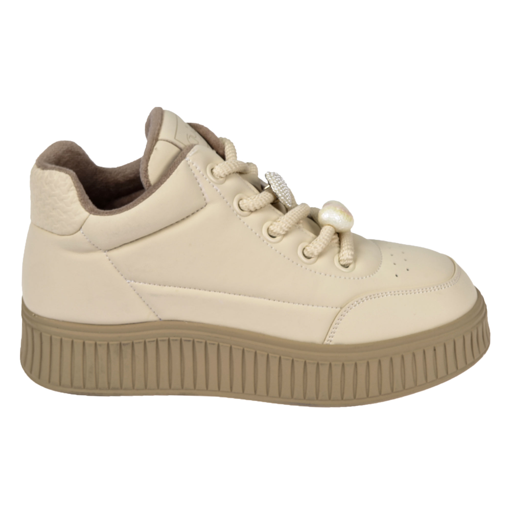 Guja Esnek Taban Kadın Spor Ayakkabı Sneaker GJ-25K419-1 BEJ