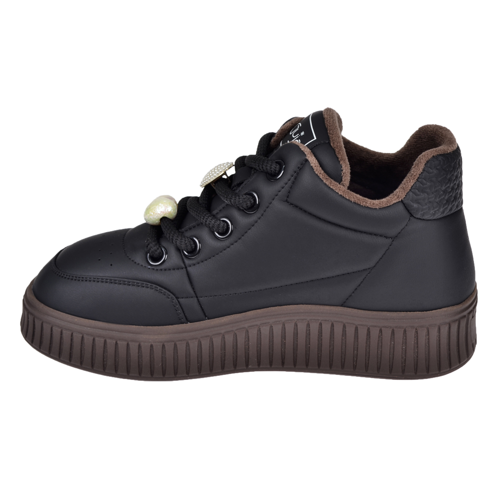 Guja Esnek Taban Kadın Spor Ayakkabı Sneaker GJ-25K419-1 SİYAH KAHVE