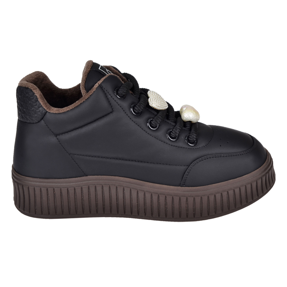 Guja Esnek Taban Kadın Spor Ayakkabı Sneaker GJ-25K419-1 SİYAH KAHVE