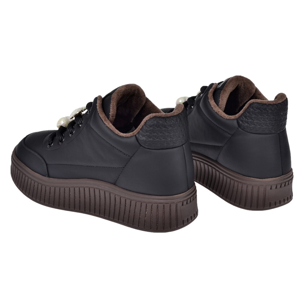 Guja Esnek Taban Kadın Spor Ayakkabı Sneaker GJ-25K419-1 SİYAH KAHVE