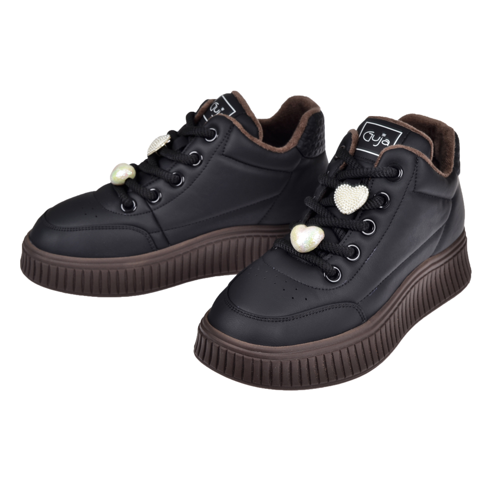 Guja Esnek Taban Kadın Spor Ayakkabı Sneaker GJ-25K419-1 SİYAH KAHVE
