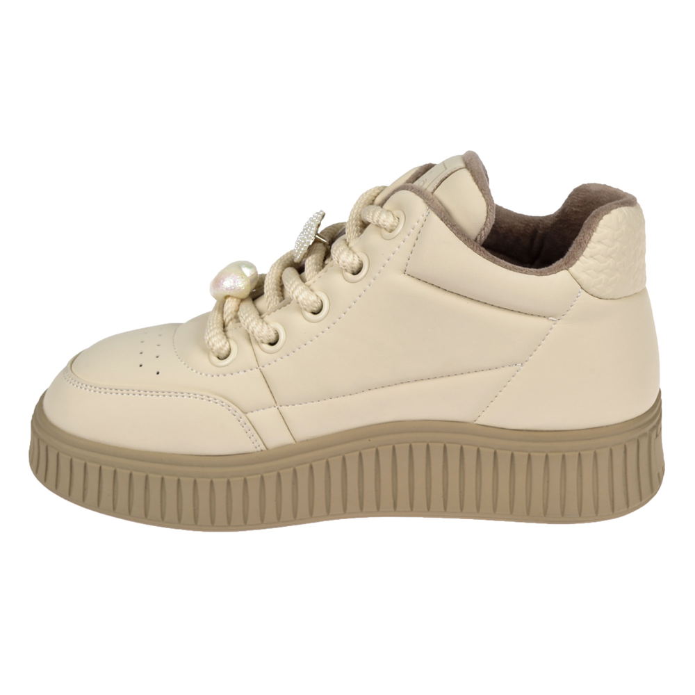 Guja Esnek Taban Kadın Spor Ayakkabı Sneaker GJ-25K419-1 BEJ