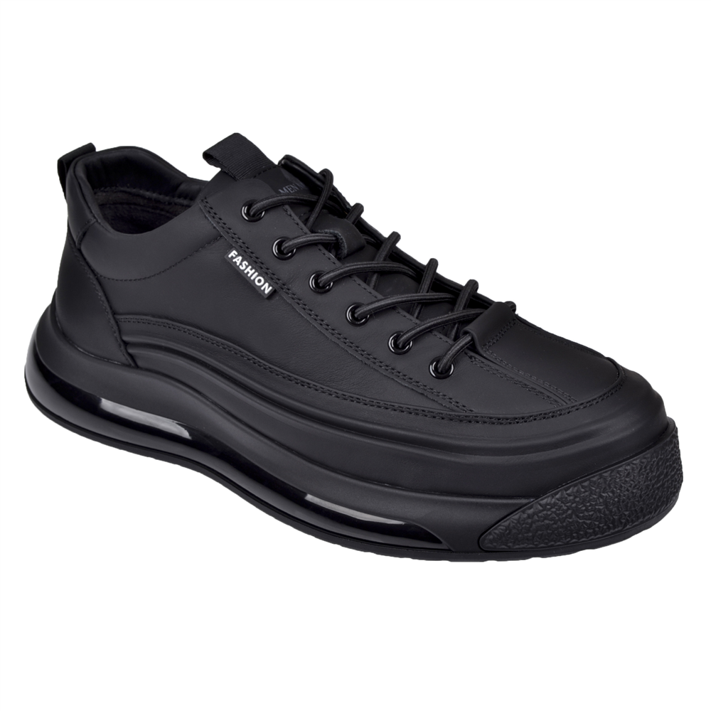 Guja Hakiki Deri Erkek Spor Ayakkabı Sneaker GJ-26K500-1 SİYAH