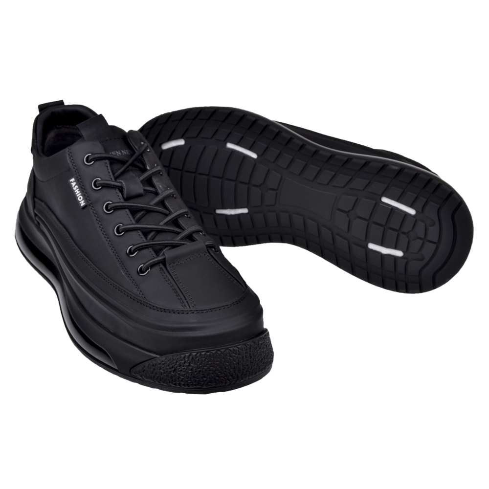 Guja Hakiki Deri Erkek Spor Ayakkabı Sneaker GJ-26K500-1 SİYAH