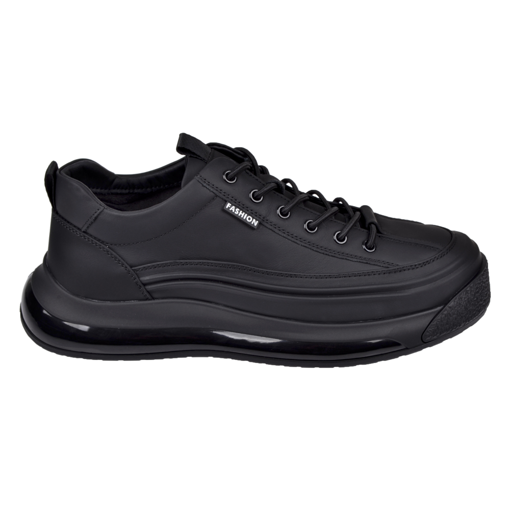 Guja Hakiki Deri Erkek Spor Ayakkabı Sneaker GJ-26K500-1 SİYAH
