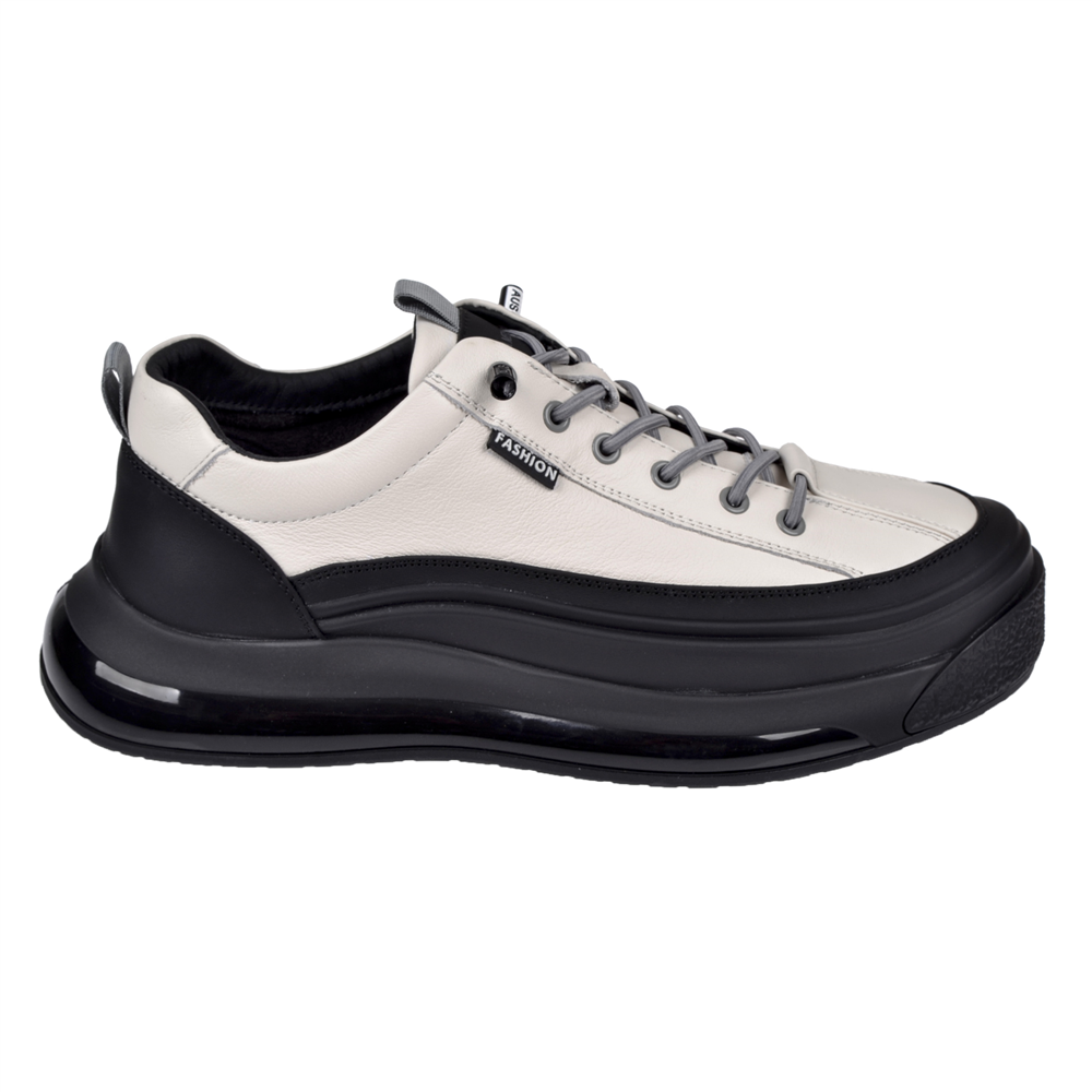 Guja Hakiki Deri Erkek Spor Ayakkabı Sneaker GJ-26K500-1 BEYAZ