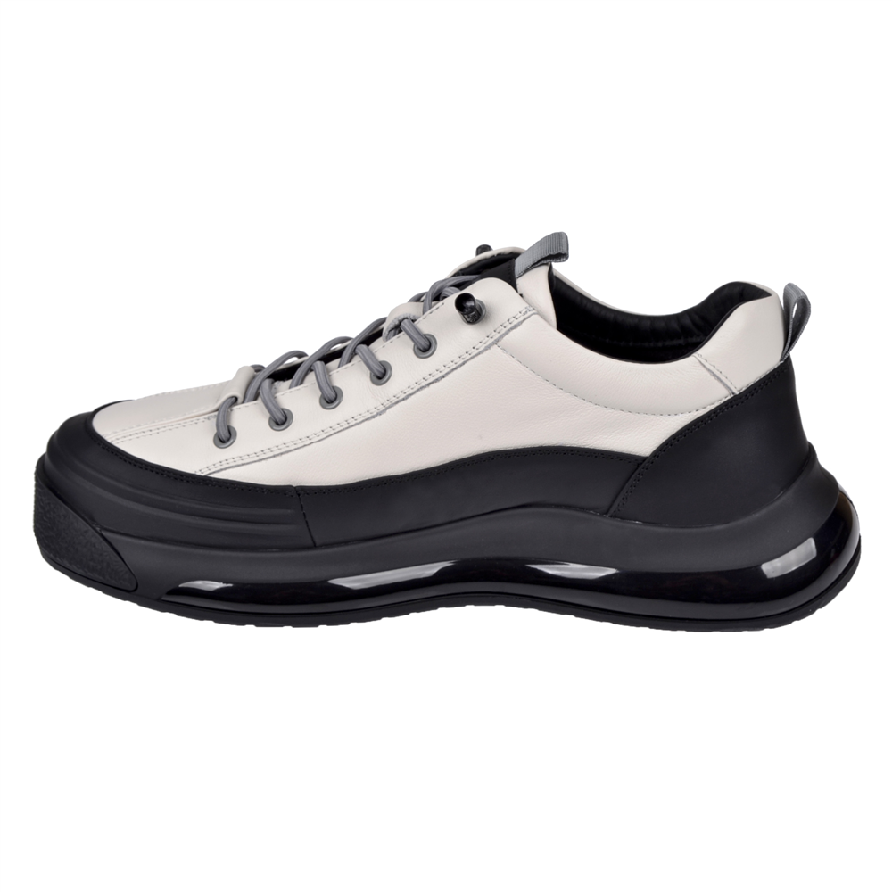 Guja Hakiki Deri Erkek Spor Ayakkabı Sneaker GJ-26K500-1 BEYAZ