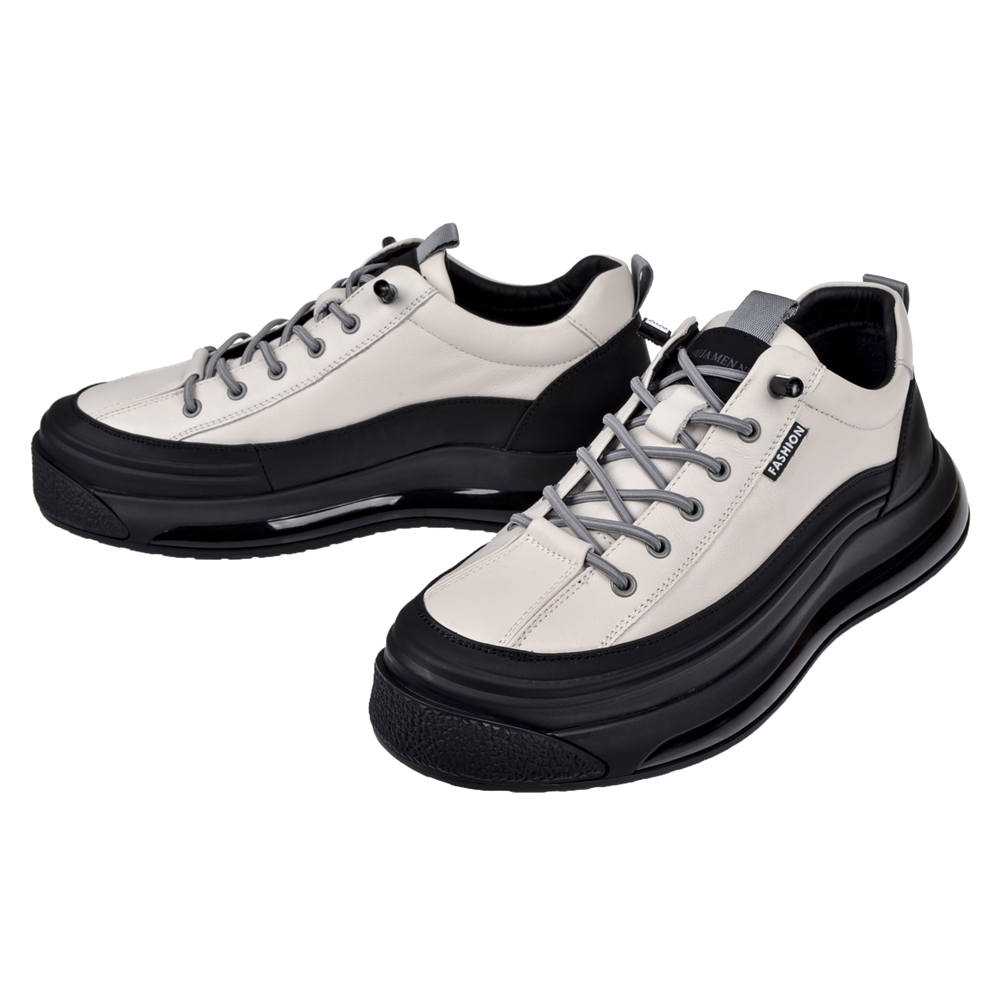 Guja Hakiki Deri Erkek Spor Ayakkabı Sneaker GJ-26K500-1 BEYAZ