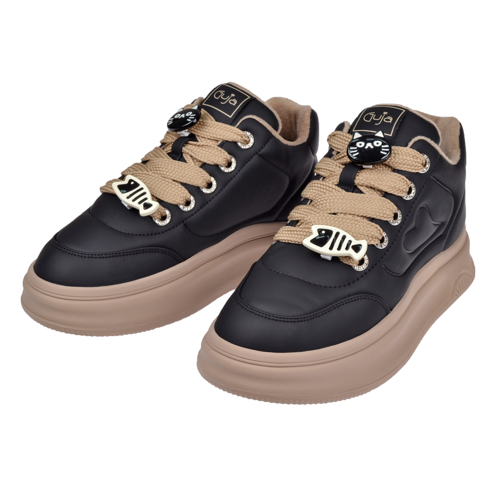 Guja İçi Polar Kadın Spor Ayakkabı Sneaker GJ-25K421 SİYAH