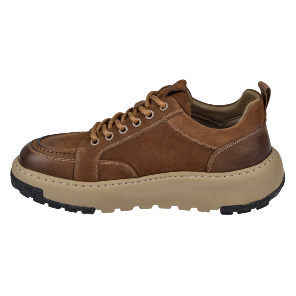 Guja Nubuk Deri Hafif Taban Erkek Spor Ayakkabı Sneaker GJ-25K552 CAMEL NUBUK