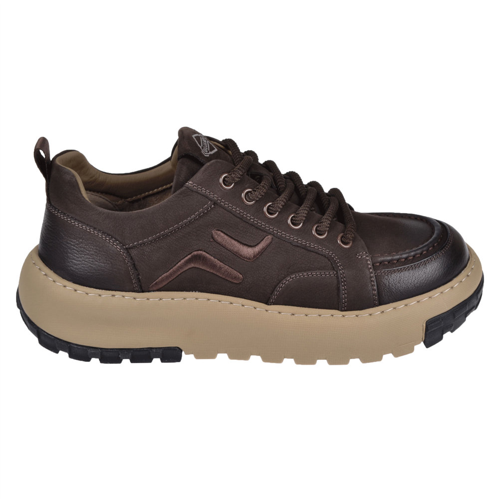 Guja Nubuk Deri Hafif Taban Erkek Spor Ayakkabı Sneaker GJ-25K552 KAHVE NUBUK