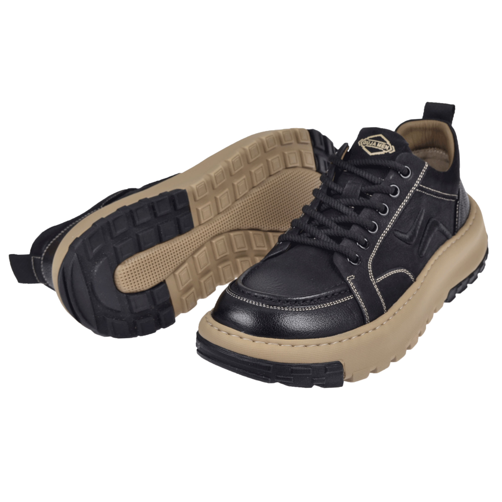Guja Nubuk Deri Hafif Taban Erkek Spor Ayakkabı Sneaker GJ-25K552 SİYAH NUBUK