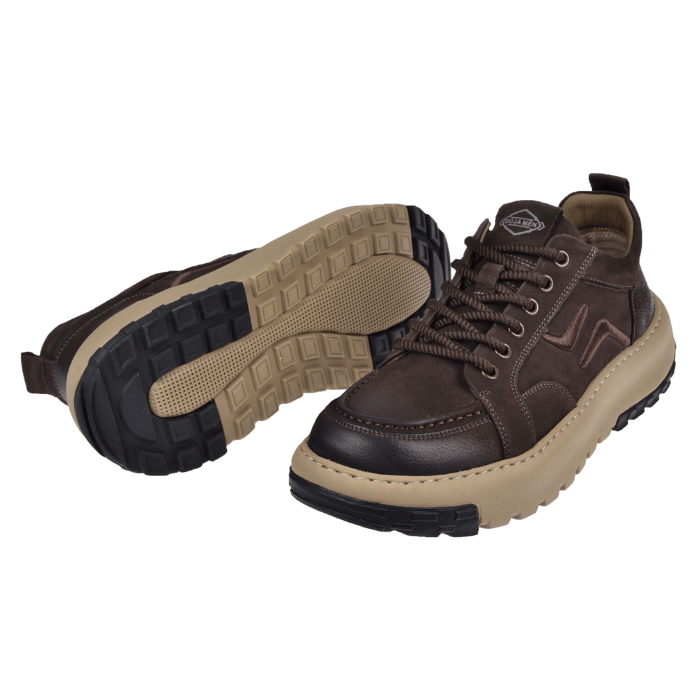 Guja Nubuk Deri Hafif Taban Erkek Spor Ayakkabı Sneaker GJ-25K552 KAHVE NUBUK