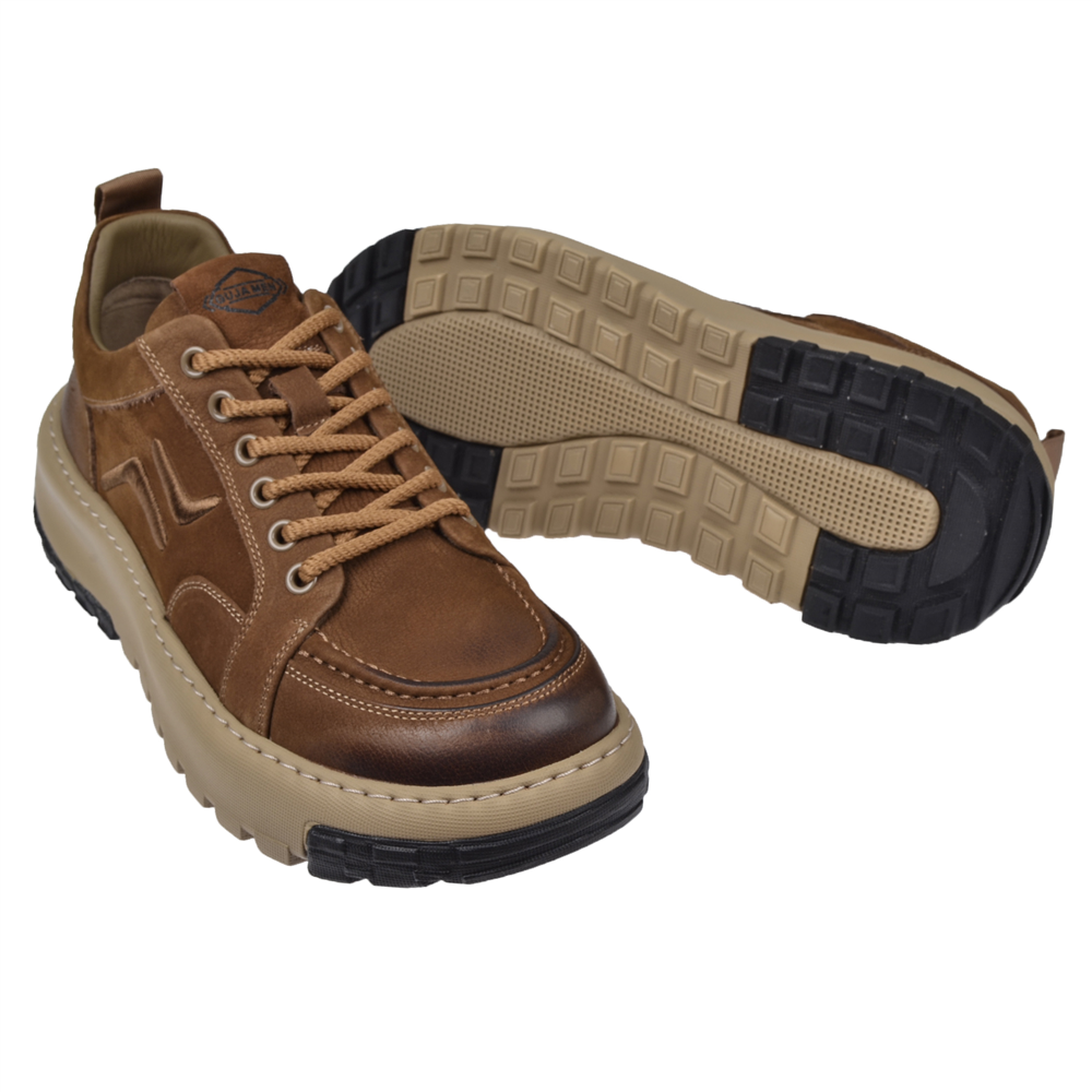 Guja Nubuk Deri Hafif Taban Erkek Spor Ayakkabı Sneaker GJ-25K552 CAMEL NUBUK