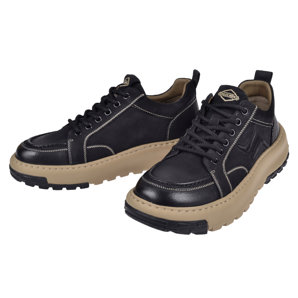 Guja Nubuk Deri Hafif Taban Erkek Spor Ayakkabı Sneaker GJ-25K552 SİYAH NUBUK
