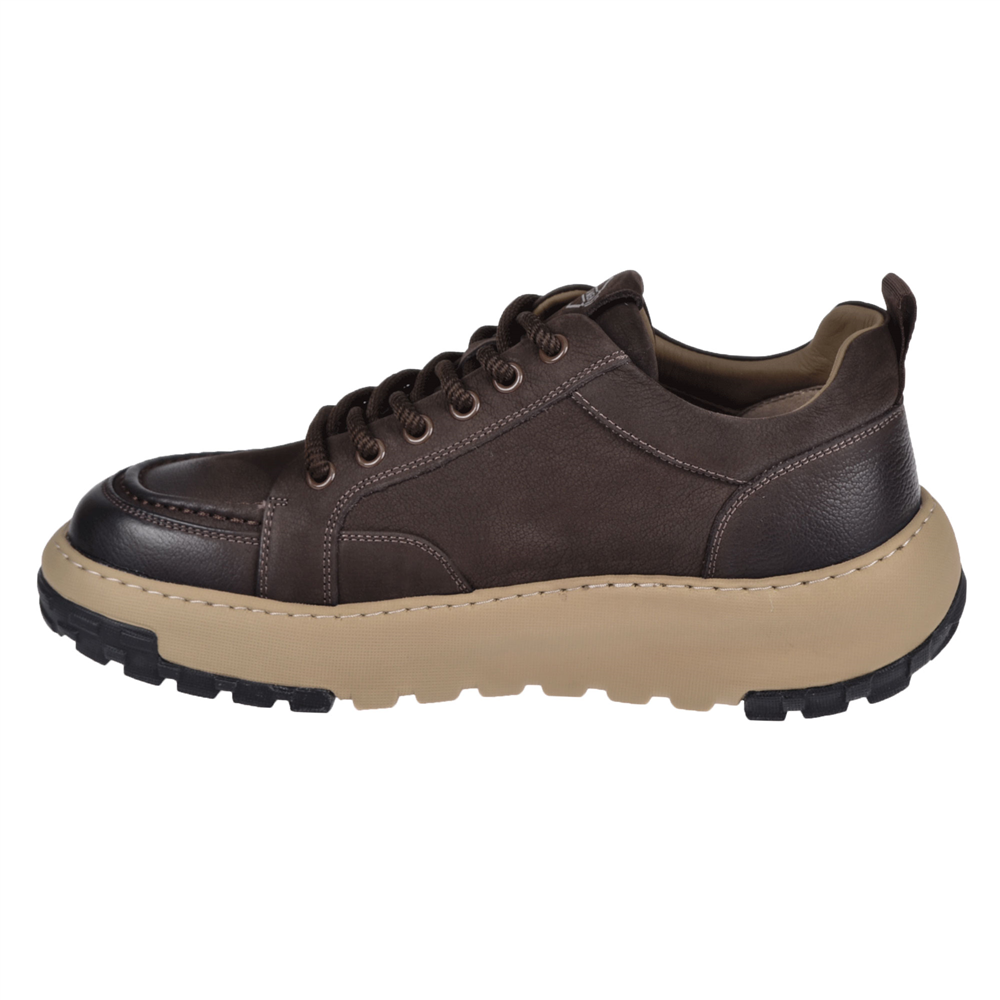 Guja Nubuk Deri Hafif Taban Erkek Spor Ayakkabı Sneaker GJ-25K552 KAHVE NUBUK