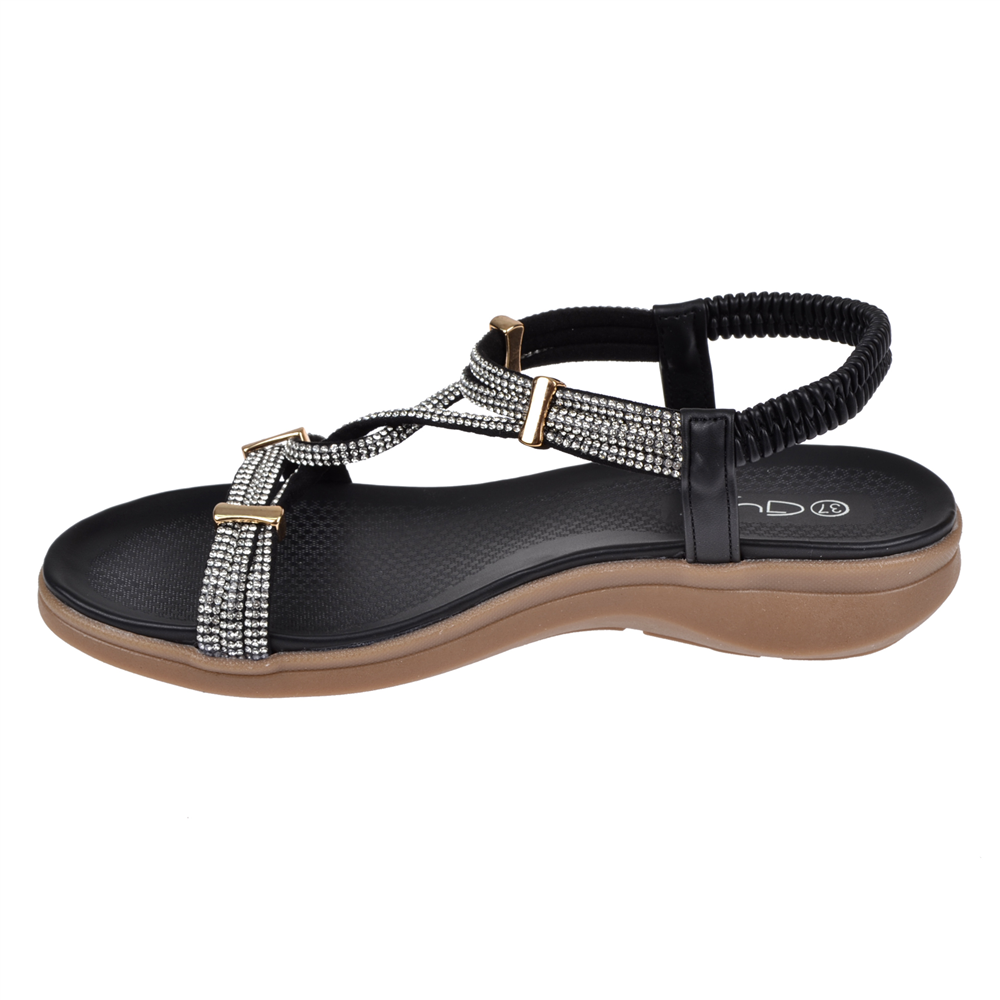 Guja Taş Detaylı Comfort Kadın Sandalet GJ-26Y2402 SİYAH