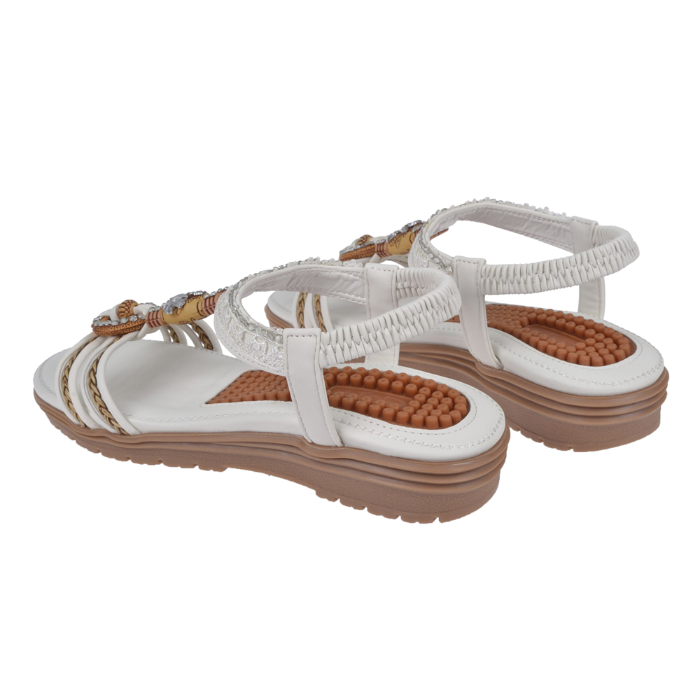 Guja Taş Detaylı Comfort Kadın Sandalet GJ-24Y120-4 BEYAZ