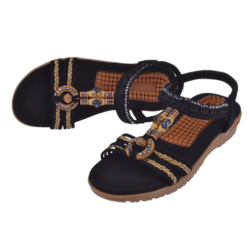 Guja Taş Detaylı Comfort Kadın Sandalet GJ-24Y120-4 SİYAH