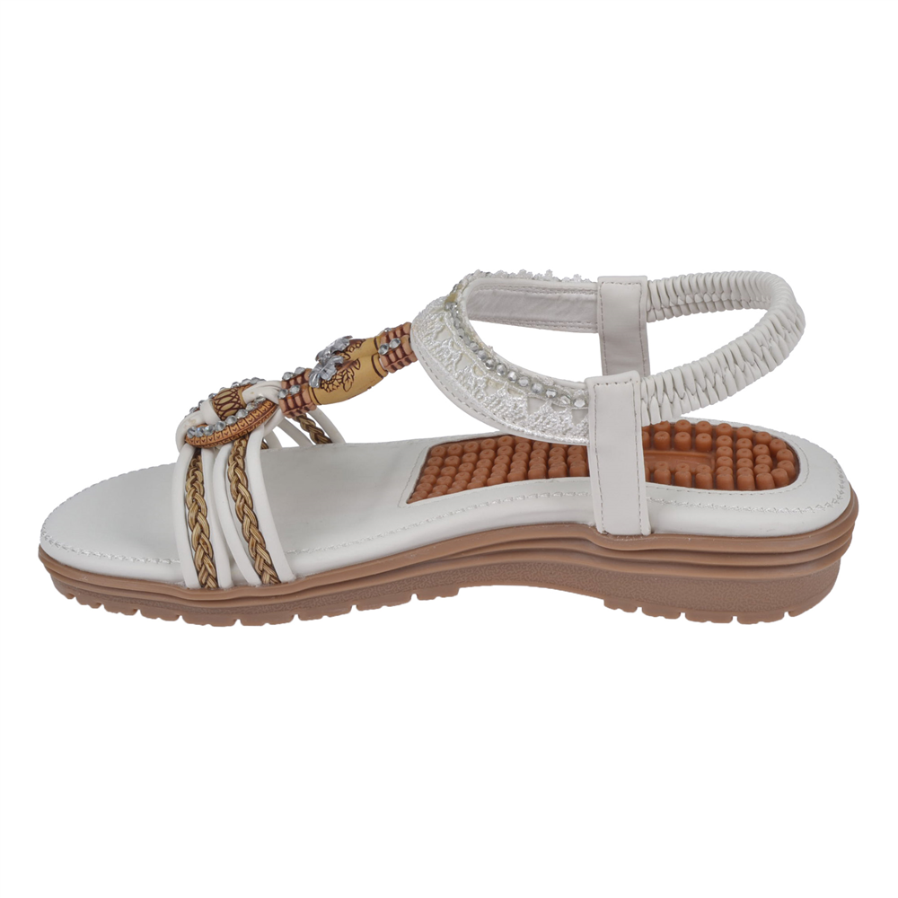 Guja Taş Detaylı Comfort Kadın Sandalet GJ-24Y120-4 BEYAZ