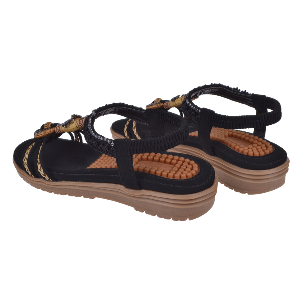 Guja Taş Detaylı Comfort Kadın Sandalet GJ-24Y120-4 SİYAH
