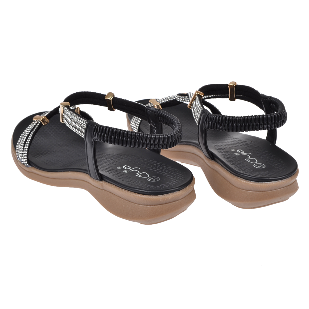 Guja Taş Detaylı Comfort Kadın Sandalet GJ-26Y2402 SİYAH