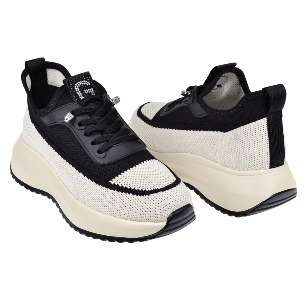 Guja Taş Detaylı Triko Kadın Spor Ayakkabı Sneaker GJ-26Y3012 SİYAH