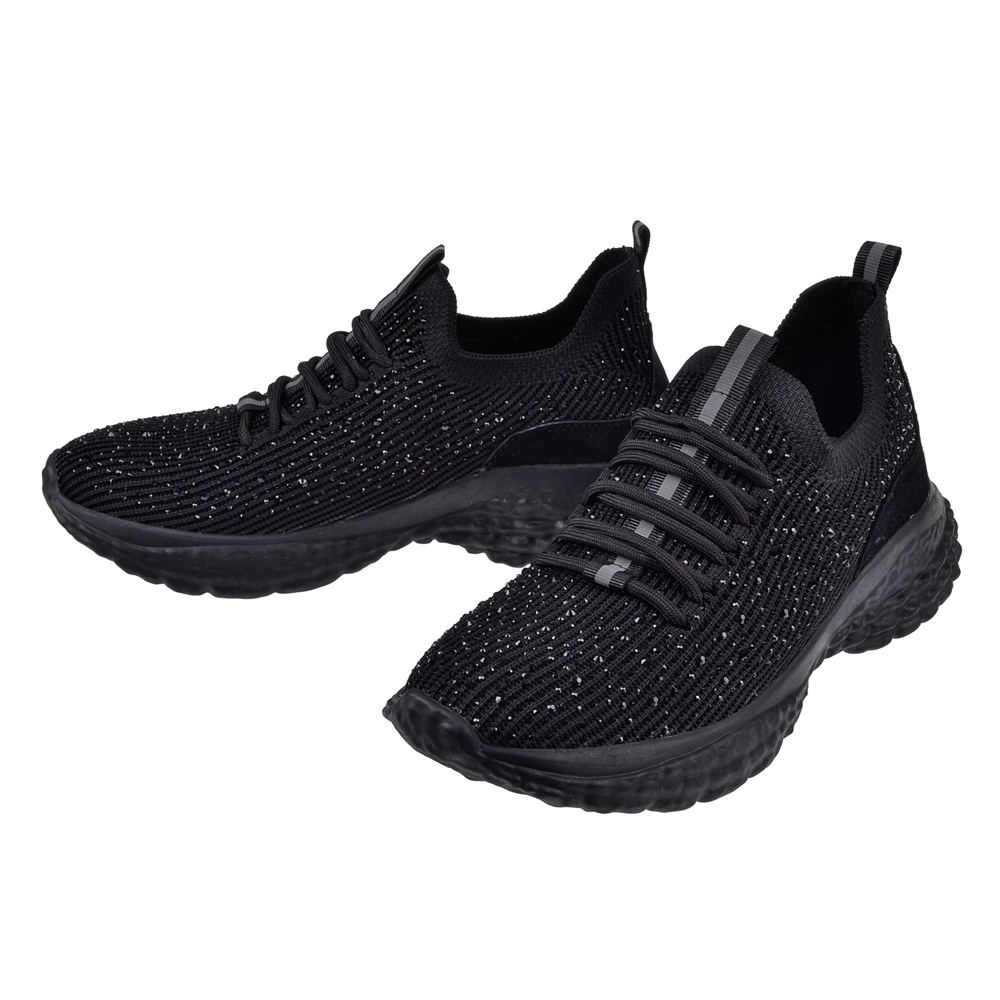 Guja Taşlı Triko Kadın Spor Ayakkabı Sneaker GJ-320 SİYAH
