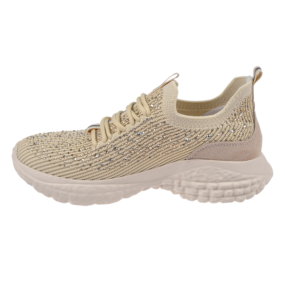 Guja Taşlı Triko Kadın Spor Ayakkabı Sneaker GJ-320 BEJ