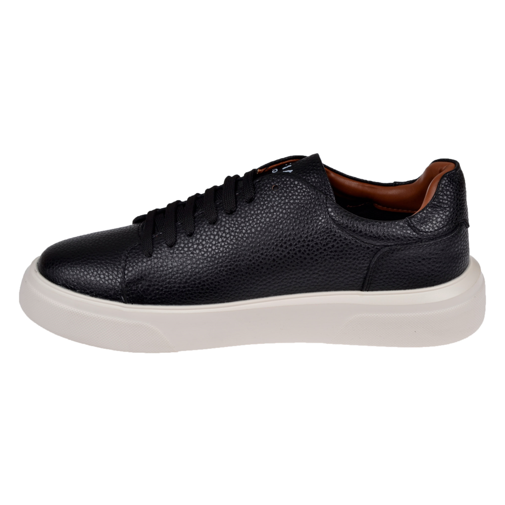 Lufian Hakiki Deri Erkek Spor Ayakkabı Sneaker LUF-TOMMY SİYAH BEYAZ