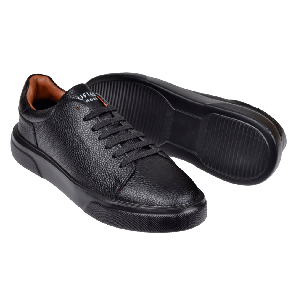 Lufian Hakiki Deri Erkek Spor Ayakkabı Sneaker LUF-TOMMY SİYAH