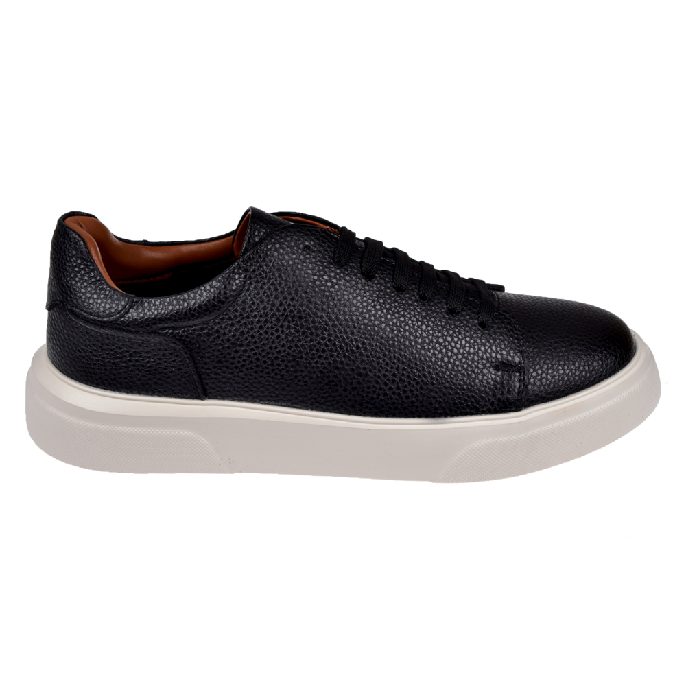 Lufian Hakiki Deri Erkek Spor Ayakkabı Sneaker LUF-TOMMY SİYAH BEYAZ